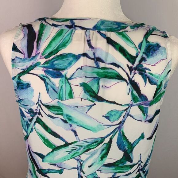 St. Tropez West Nature Plant Sleeveless Blouse Tank - Picture 5 of 8